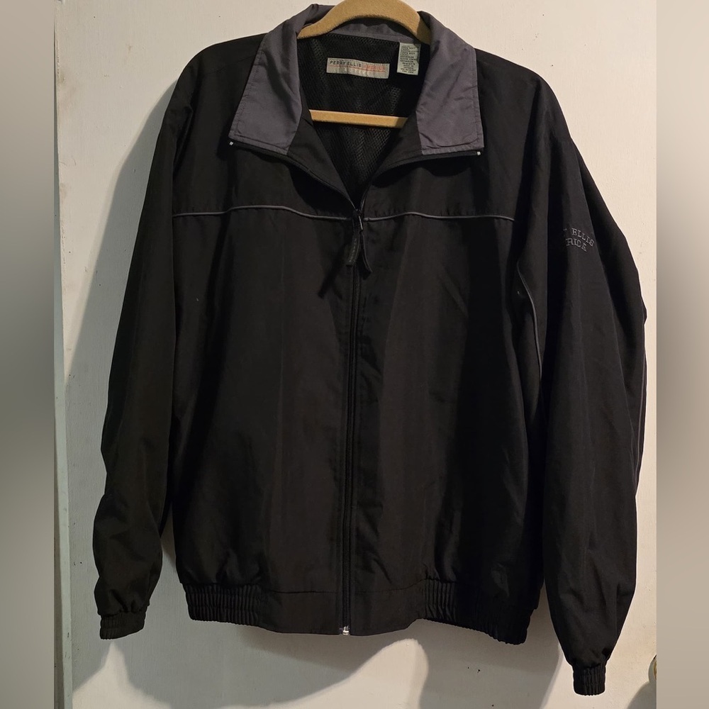 Perry Ellis Black and Gray Men's Windbreaker